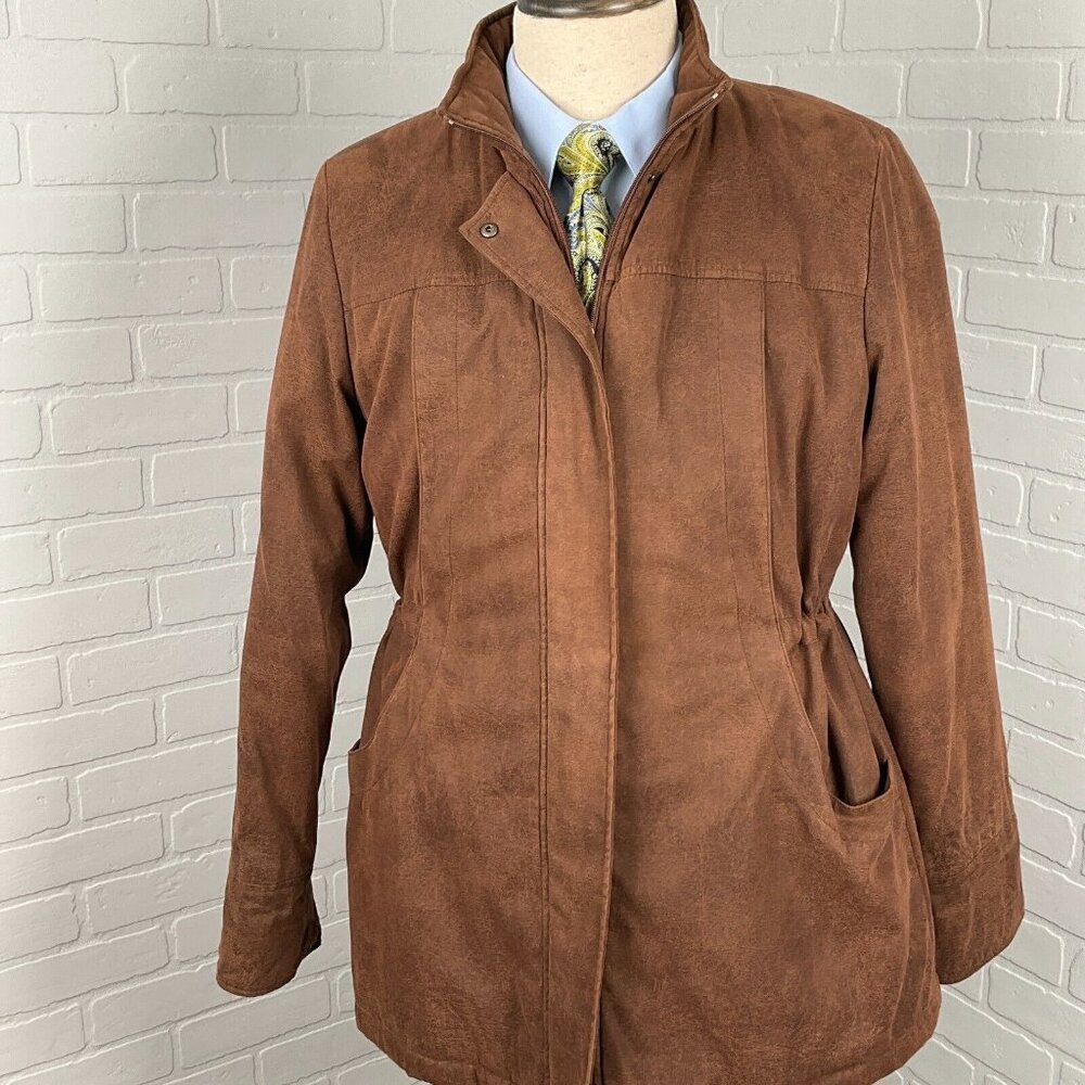 Bromley Coat Men Medium Brown Thermolite Plus Insulated Zip Casual Work VTG‎